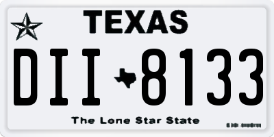 TX license plate DII8133