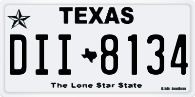 TX license plate DII8134