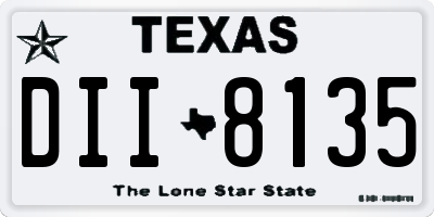 TX license plate DII8135