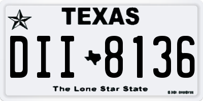 TX license plate DII8136