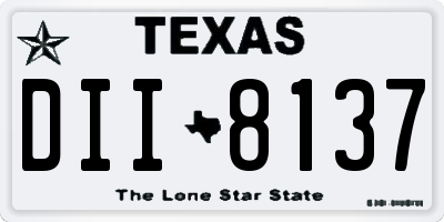 TX license plate DII8137