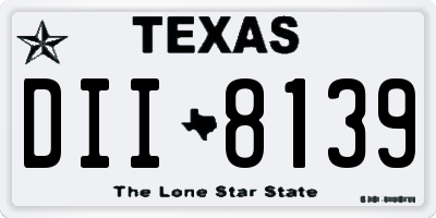 TX license plate DII8139