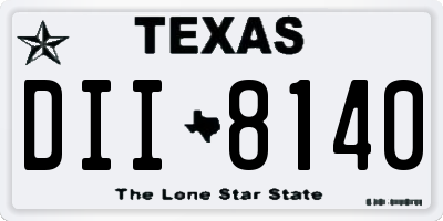TX license plate DII8140