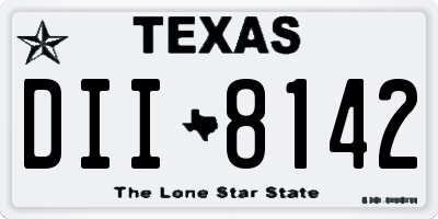 TX license plate DII8142