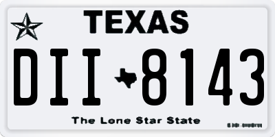 TX license plate DII8143