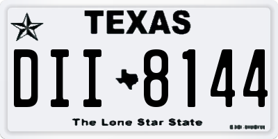 TX license plate DII8144