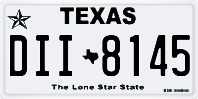 TX license plate DII8145