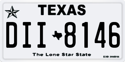 TX license plate DII8146