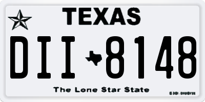 TX license plate DII8148