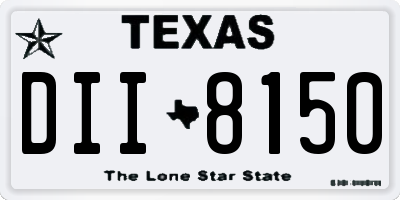 TX license plate DII8150