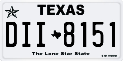 TX license plate DII8151
