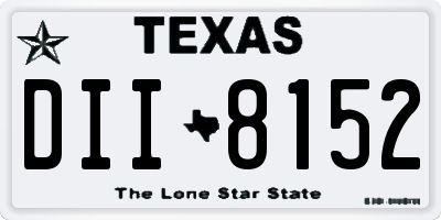 TX license plate DII8152