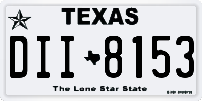 TX license plate DII8153