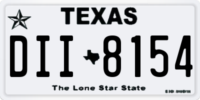 TX license plate DII8154