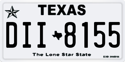 TX license plate DII8155