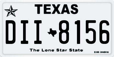 TX license plate DII8156