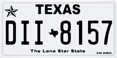 TX license plate DII8157