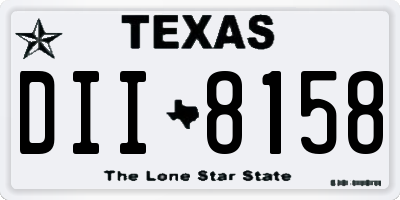 TX license plate DII8158