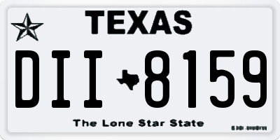 TX license plate DII8159