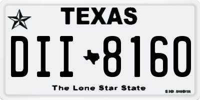 TX license plate DII8160