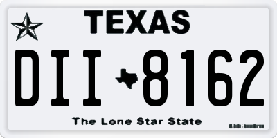 TX license plate DII8162