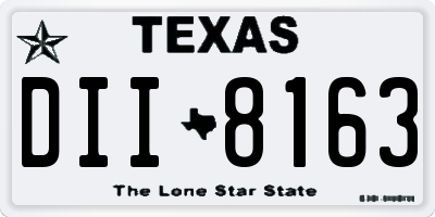 TX license plate DII8163