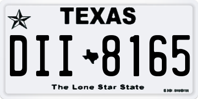 TX license plate DII8165