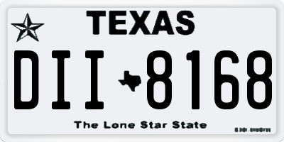 TX license plate DII8168