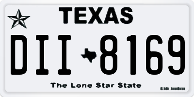 TX license plate DII8169