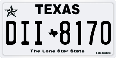 TX license plate DII8170