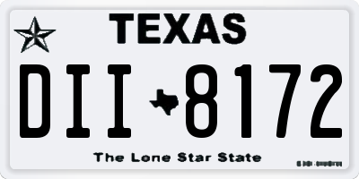 TX license plate DII8172