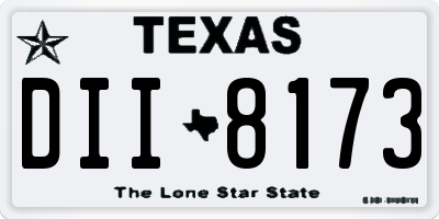 TX license plate DII8173
