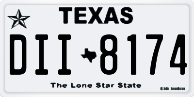 TX license plate DII8174