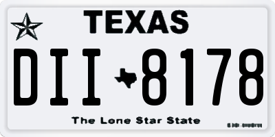 TX license plate DII8178