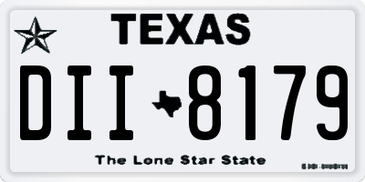 TX license plate DII8179