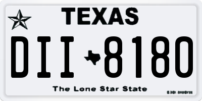 TX license plate DII8180