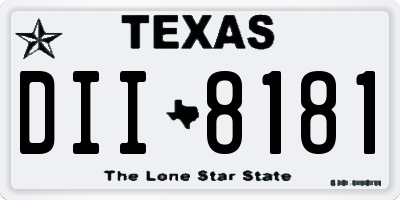 TX license plate DII8181