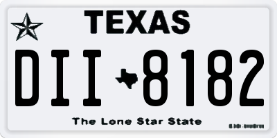 TX license plate DII8182