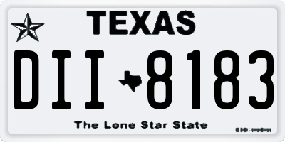 TX license plate DII8183