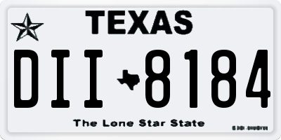 TX license plate DII8184