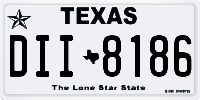 TX license plate DII8186