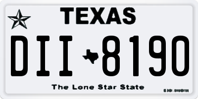 TX license plate DII8190