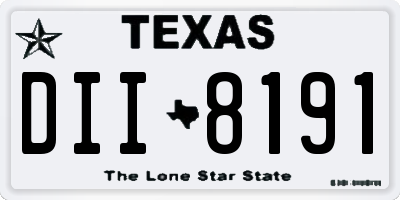 TX license plate DII8191