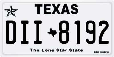 TX license plate DII8192