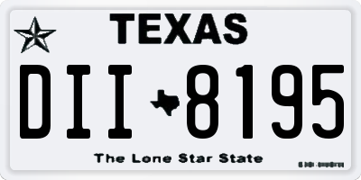 TX license plate DII8195