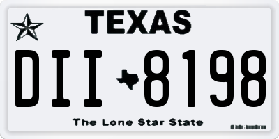 TX license plate DII8198
