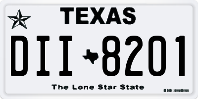 TX license plate DII8201