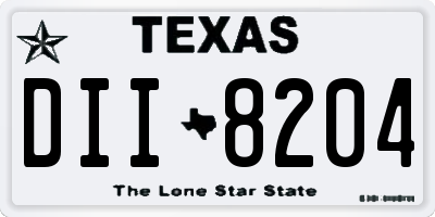 TX license plate DII8204