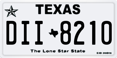 TX license plate DII8210