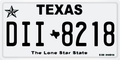 TX license plate DII8218